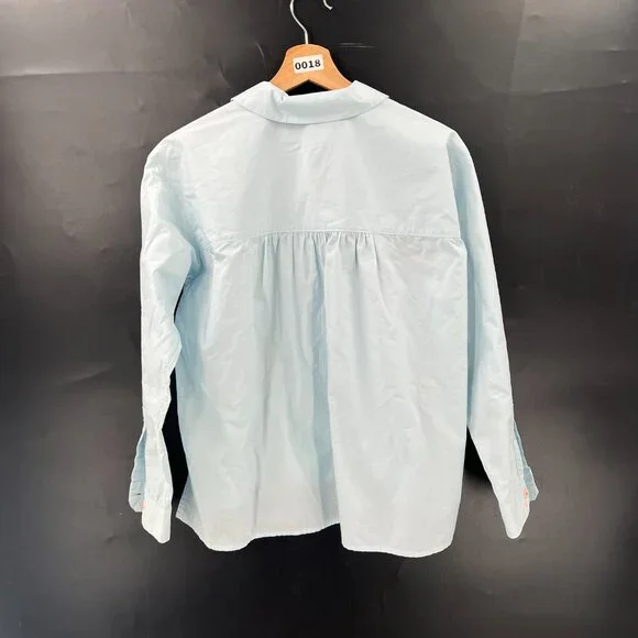 Maeve Anthropologie top Blue Bon Voyage Clarissa Button Down embroidered shirt 2 - Picture 13 of 15